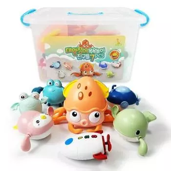 Дети Pangpang гигантский кальмар ванна Play Friends 7 типов, корейские игрушки для ванны