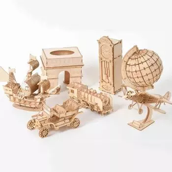 Дети-подростки и взрослые 3D шерстяные головоломки, строительные игрушки, строительные блоки, фортепиано, автомобиль, маятник, парусник, триумфальная арка, модель самолета YNH белый