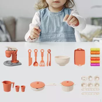 Дети ролевые глиняные игрушки для раннего обучения двигательным навыкам кухонный игровой набор игровой домик лапша машина для