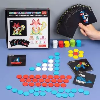 Дети Смешные DIY Dot Деревянные Головоломки Мультяшные Животные Красочные Точки Мозаика Пазлы Дети Раннее Обучение Игрушки