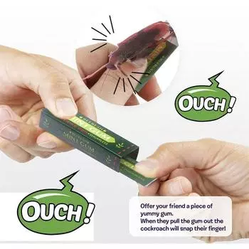 Дети Смешные шутки Приколы Тяни Голову Жевательная резинка Игрушка Шокирующая игрушка-трюк с тараканом зелёный