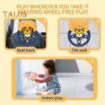 Дети Стоячий руль Игрушка Заднее сиденье автомобиля Симулятор вождения Руль Интерактивная музыкальная игрушка Малыши Мальчики Девочки Имитация вождения Обучающая B синий