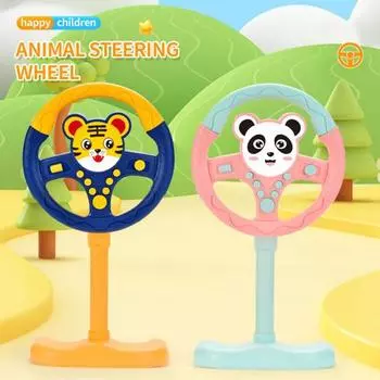 Дети Стоячий руль Игрушка Заднее сиденье автомобиля Симулятор вождения Руль Интерактивная музыкальная игрушка Мальчики Девочки Ролевые игры Вождение Обучающий руль A синий