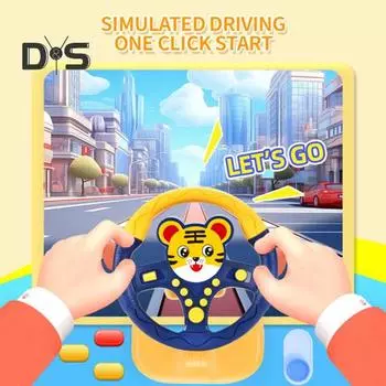 Дети Стоячий руль Игрушка Заднее сиденье автомобиля Симулятор вождения Руль Интерактивная музыкальная игрушка Малыши Мальчики Девочки Имитация вождения Обучающая A синий