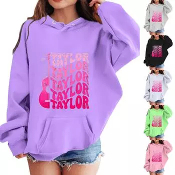 дети свободные длинные рукава толстовки блузка повседневные модные однотонные пуловеры с капюшоном толстовки топ с карманом 100 чёрный