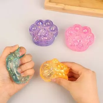 Дети Tpr Медленный отскок Блестки Мальтоза Щипковая игрушка Снятие стресса Эластичная сжимающая цветная игрушка OneSize