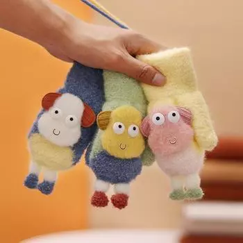 Дети в возрасте от 3 до 7 лет, висячие перчатки на шею, осенние и зимние теплые сумки для младенцев, мальчиков и девочек, милые и утолщенные бархатом Approx. 17 * 9cm