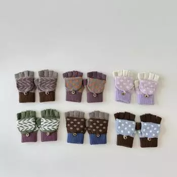 Дети в возрасте от 3 до 8 лет Осень и зима Полуобрезанный корейский вариант Девочки Пишущий Откидная обложка Мальчики Теплый Полуобрезанный Хаки Листья Recommended 3-8 years old