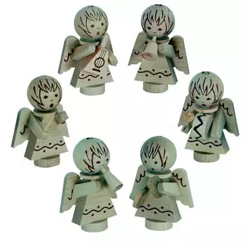DETOA Wooden Doll Interior Goods Made in Czech Republic Angel Band/Angel Ornament