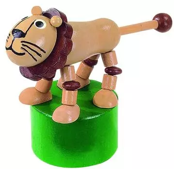 DETOA Wooden Press Up Figure Interior Goods Made in Czech Republic Lion львиный