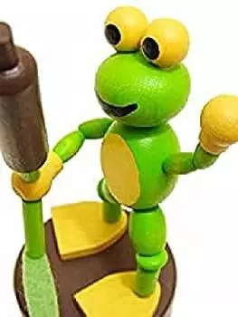 DETOA Wooden Press Up Figure Interior Goods Made in Czech Republic Rock n Roll Frog