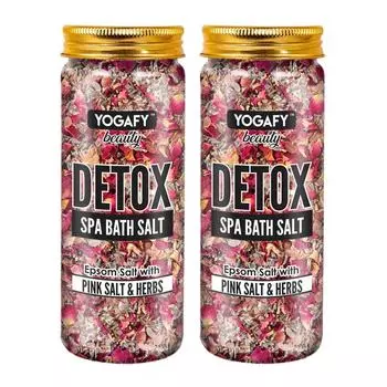 Детокс-соль для ванны и спа (2 х 250 г), Detox Spa Bath Salt Set, YOGAFY