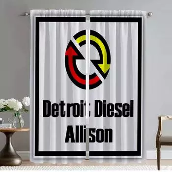 Detroit Diesel Car Modern Living Room Curtains for Camera Blackout Curtain Home Interior Curtains 2 Pieces Tulle for Bedroom W50xH70cmx2pcs-CL