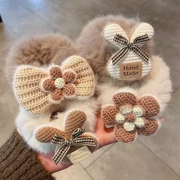 Детская эластичная плюшевая повязка на голову - нежная, милая резинка для волос для девочек