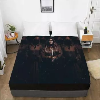 Детская эластичная простыня на заказ с рисунком Хэллоуина, наматрасник с эластичной лентой, покрывало для детей, для маленьких женщин 135x200 Deep 30cm