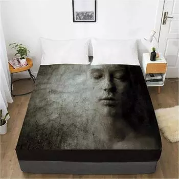 Детская эластичная простыня на заказ с рисунком Хэллоуина, наматрасник с эластичной лентой, покрывало для детей, детская живопись 135x200 Deep 30cm
