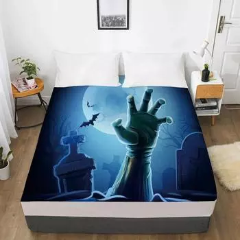 Детская эластичная простыня с героями мультфильмов на Хэллоуин, простыня с резинкой, наматрасник, покрывало для детей, детская большая рука 135x200 Deep 30cm