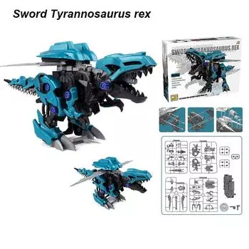 Детская электрическая большая игрушка динозавра, имитация механического тираннозавра Рекса, вора, дракона и головоломки Чжилун, сборная модель, подарок