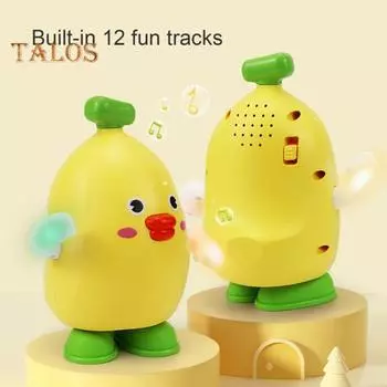 Детская электрическая игрушка-фрукт со светодиодной подсветкой, музыкой, пением, танцами, ананасом, грушей, бананом, ползающей игрушкой для малышей, мальчиков и девочек, интерактивная обучающая игрушка-фрукт Banana