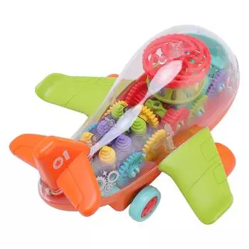Детская электрическая игрушка-самолет универсальная модель-симулятор самолета прозрачная игрушка-самолет с шестернями