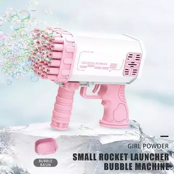 Детская электрическая машина для пузырей с 36 отверстиями, игрушка для мальчиков и девочек, милая уличная игрушка розовый