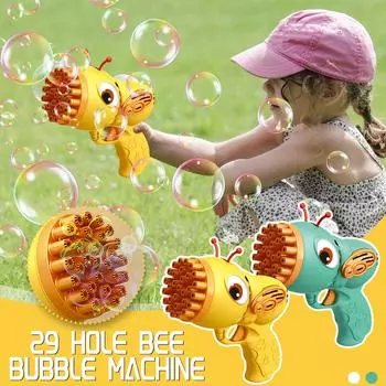 Детская электрическая машина для пузырей Sagit с 29 отверстиями, милая уличная игрушка для мальчиков и девочек One Size зелёный