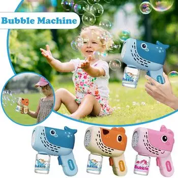 Детская электрическая мыльная машина Light Bubble полностью автоматическая мультяшная игрушка для выдувания пузырей One Size синий