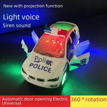 Детская электрическая полицейская машинка с вращением на 360°, светом, музыкой и автоматическими дверями. Without Battery