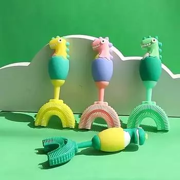 Детская электрическая зубная щетка IPX7, водонепроницаемая U-образная звуковая зубная щетка, весь рот, чистка на 360 градусов, перезаряжаемая розовый