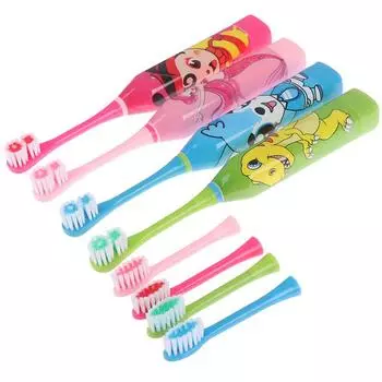 Детская электрическая зубная щетка Мультфильм Автоматическая ультразвуковая электрическая зубная щетка красный