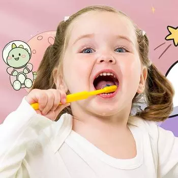 Детская электрическая зубная щетка Мультяшная космическая серия Детская щетка с мягкой щетиной One Size синий