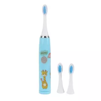 Детская электрическая зубная щетка Мультяшная Полностью автоматическая звуковая зубная щетка с 3 насадками для детей