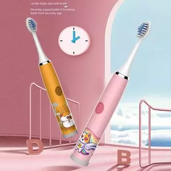 Детская электрическая зубная щетка Sonic U-образной формы с мягкой щетиной и водонепроницаемым корпусом IP7