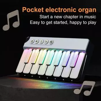 Детская электронная клавиатура, пианино, игрушка с музыкальной светодиодной подсветкой, для мальчиков и девочек, многофункциональное обучающее 8-клавишное мини-пианино, музыкальный инструмент, игрушка чёрный