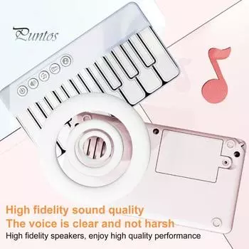 Детская электронная клавиатура, пианино, игрушка с музыкальной светодиодной подсветкой, для мальчиков и девочек, многофункциональное обучающее 8-клавишное мини-пианино, музыкальный инструмент, игрушка чёрный