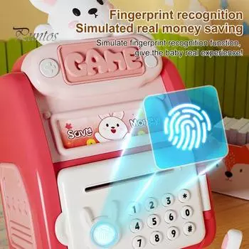 Детская электронная копилка, игрушечная копилка с паролем, очень большая емкость, милый кролик в форме мини-банкомата, рождественский подарок на день рождения для девочек Rabbit