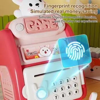 Детская электронная копилка, игрушечная копилка с паролем, очень большая емкость, милый кролик в форме мини-банкомата, рождественский подарок на день рождения для девочек Rabbit