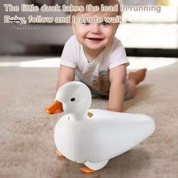 Детская амфибия, электрическая игрушка-утка для малышей, мальчиков и девочек, ходячая игрушка-утка, детская развивающая игрушка для ползания животных, интерактивная игрушка для ванны жёлтый
