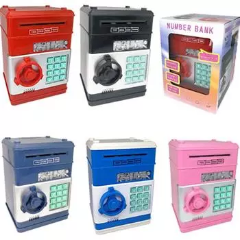 Детская антипадающая копилка с паролем для мальчиков и девочек 13*13*19