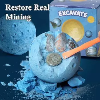 Детская археологическая игрушка для раскопок, образовательная игрушка для исследования драгоценных камней «Голубая планета», научный набор для добычи руды, коллекция камней one size