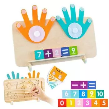 Детская арифметическая игрушка для счета с гибкой рукой, деревянный блок с цифрами, детская дошкольная обучающая игрушка для малышей, мальчиков и девочек, обучающие математические манипуляции 1 Set