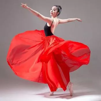 Детская атласная длинная юбка на 360 градусов, длинная юбка для танца живота, длинная юбка для танцевальной практики, однотонная танцевальная юбка 160