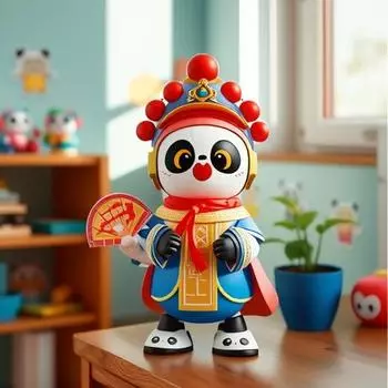 Детская автоматическая панда, меняющая лицо, кукла из Сычуаньской оперы, электрический танцующий робот, игрушечная мультяшная кукла разноцветный