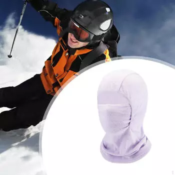 Детская Балаклава с капюшоном, лыжная маска, утеплитель для лица и шеи для велоспорта, катания на коньках светло-фиолетовый