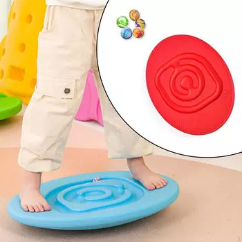 Детская балансировочная доска-качели с 5 мячами, игрушка для обучения красный