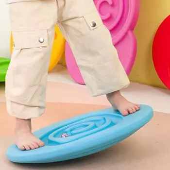 Детская балансировочная доска-лабиринт с 5 шариками, сенсорная тренировка, качающаяся доска, балансировка жёлтый