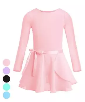 Детская балетная пачка для девочек, танцевальные костюмы для балерины, гимнастическое трико, танцевальная одежда, юбка с завязками, танцевальная одежда 3-4 Years фиолетовый