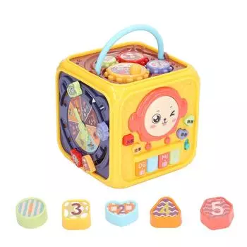 Детская барабанная установка Музыкальный свет Функция умного дома Безопасные игрушки для раннего обучения Шестигранные барабаны для мальчиков жёлтый