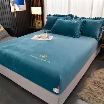 Детская бархатная простыня категории А для беременных и младенцев, однотонный легкий роскошный плюшевый наматрасник, теплое покрывало на осень и зиму 150*200cm