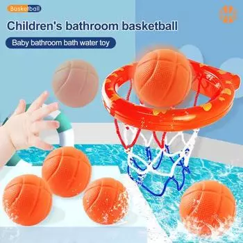 Детская баскетбольная игрушка на присоске с 3 шариками для ванны, забавная домашняя настенная ванна для детей, баскетбол для малышей